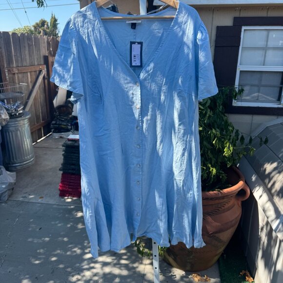 Women's Short Sleeve Button-Front Mini A-Line Dress - Universal Thread™ Size 1X - Picture 6 of 6